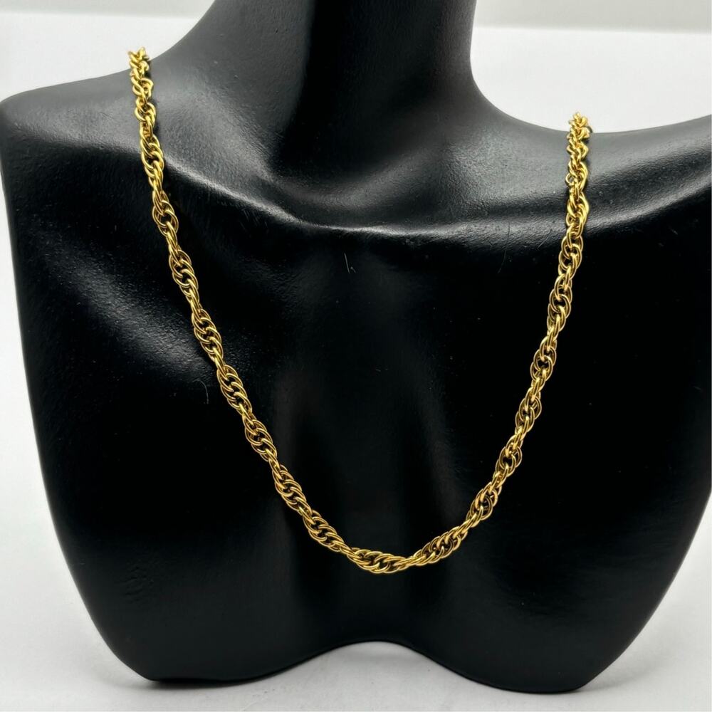 Vintage Gold Rope Chain Men's Necklace